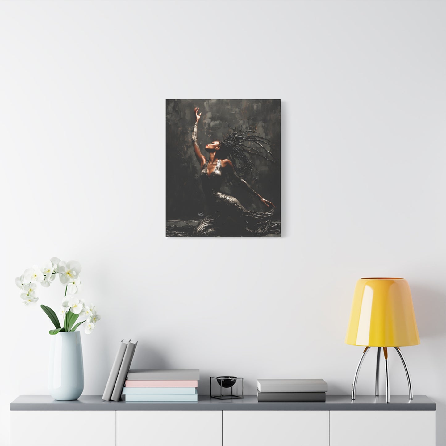 Dance In The Dark Afrocentric Black Woman Art Canvas Wall Print