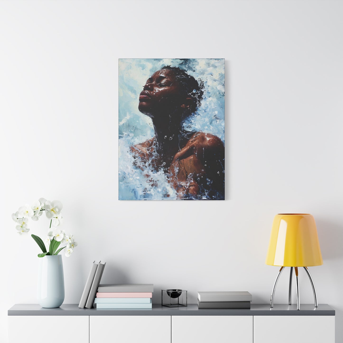 Refreshed Afrocentric Black Woman Art Canvas Wall Print