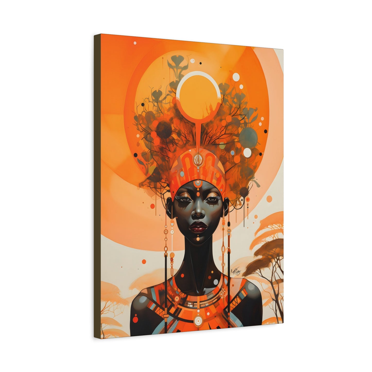 Beautiful Autumn Afternoon Black Woman Art Canvas Wall Print - Xtreme Shopper