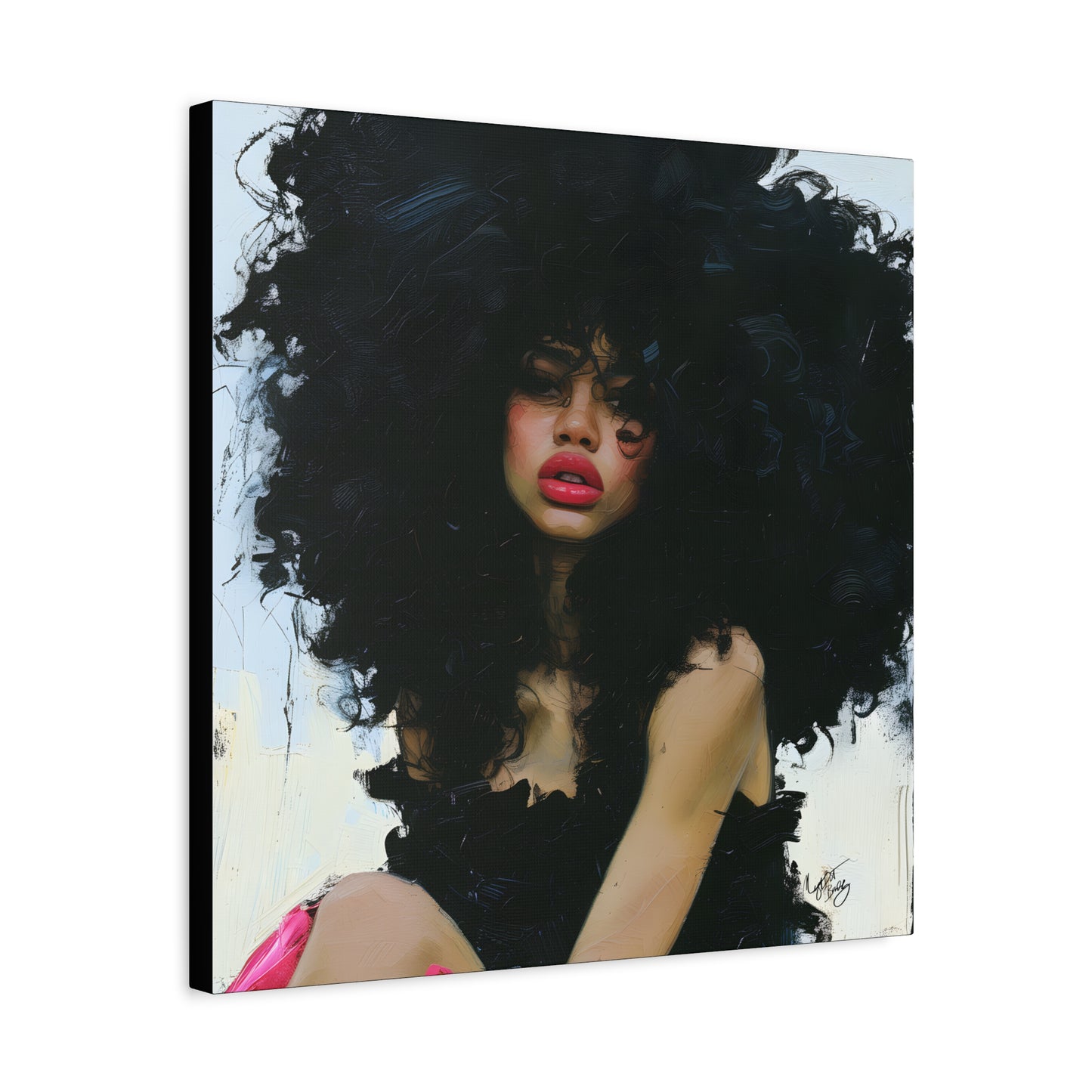 Mary Afrocentric Black Woman Art Canvas Wall Print