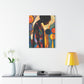 At Peace In Abstract Afrocentric Black Woman Abstract Art Canvas Wall Print - Xtreme Shopper