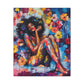 Flowers Blooming Everywhere Afrocentric Black Abstract Art Canvas Wall Print