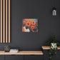 Flowery Thoughts Black Woman Art Canvas Wall Print