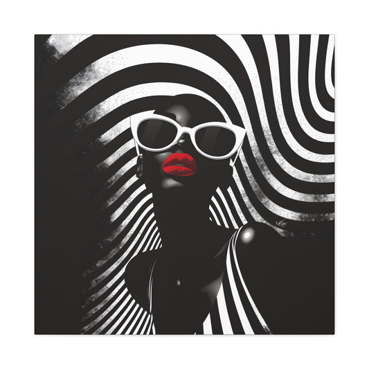 Beauty In Black And White Afrocentric Black Woman Art Canvas Wall Print