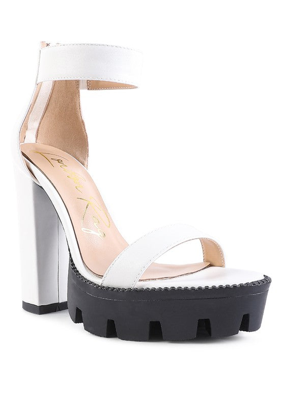 Trendy Snake Print Vegan Leather Lug Sole Sandals - Xtreme Shopper