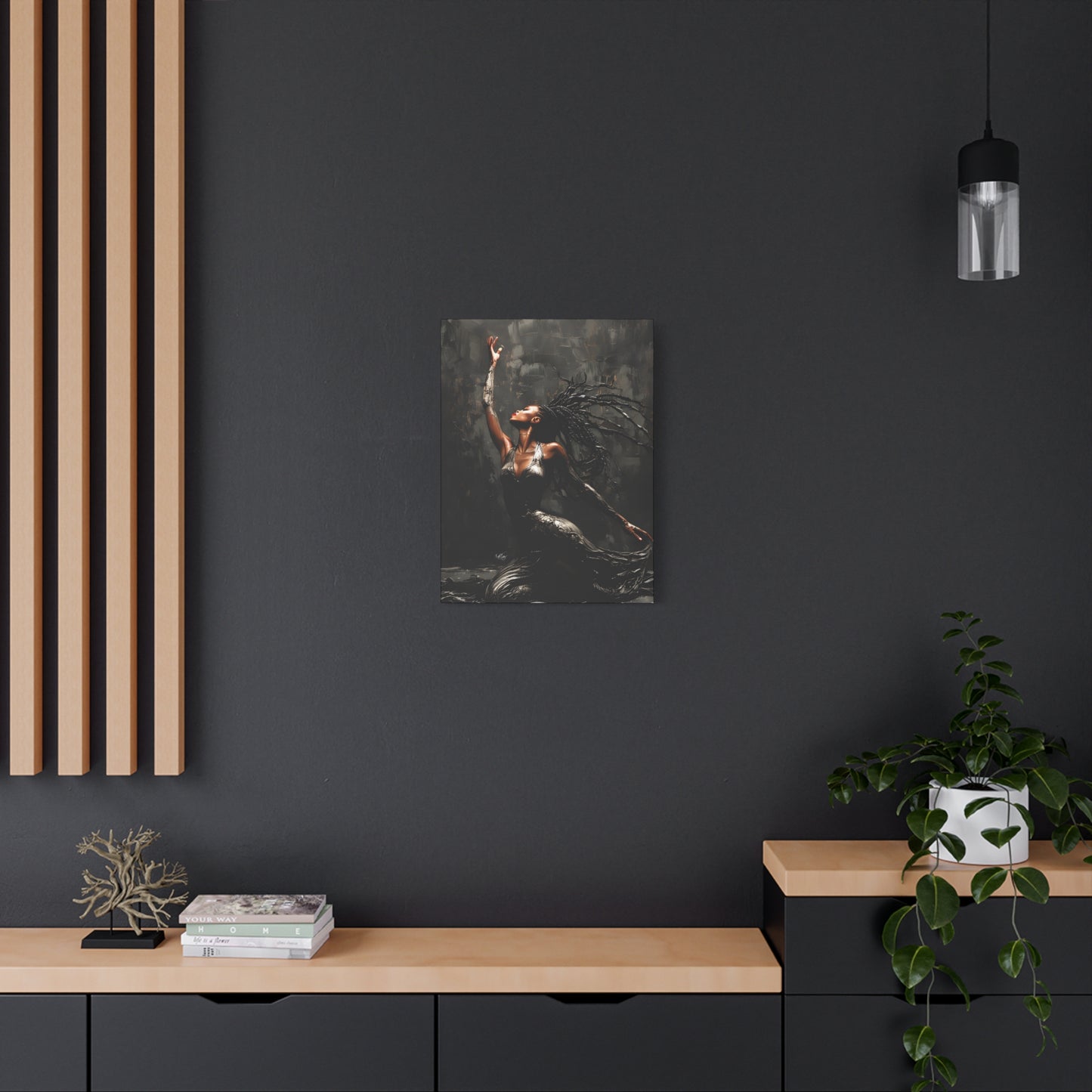 Dance In The Dark Afrocentric Black Woman Art Canvas Wall Print