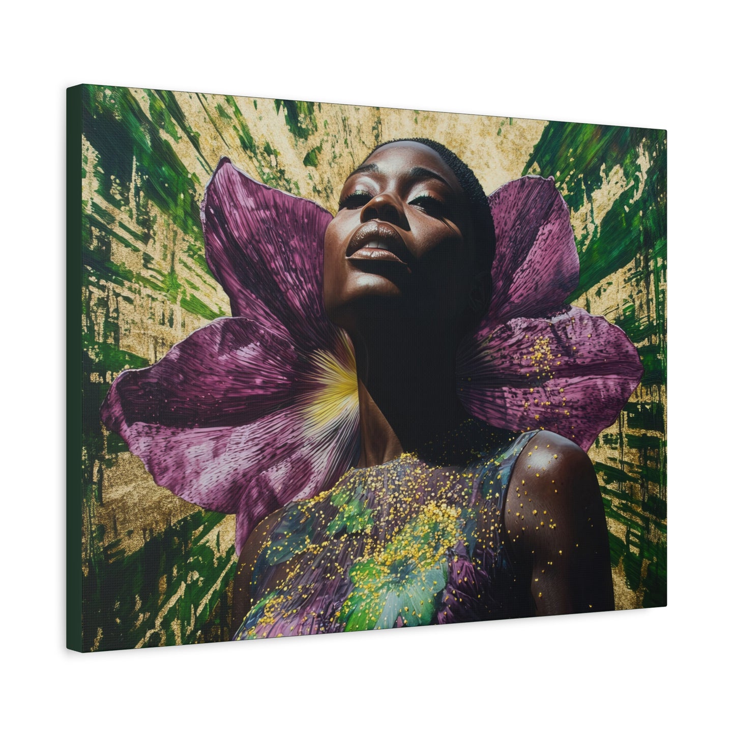Blooming With Beauty Afrocentric Black Woman Inspirational Spiritual Art Canvas Wall Print