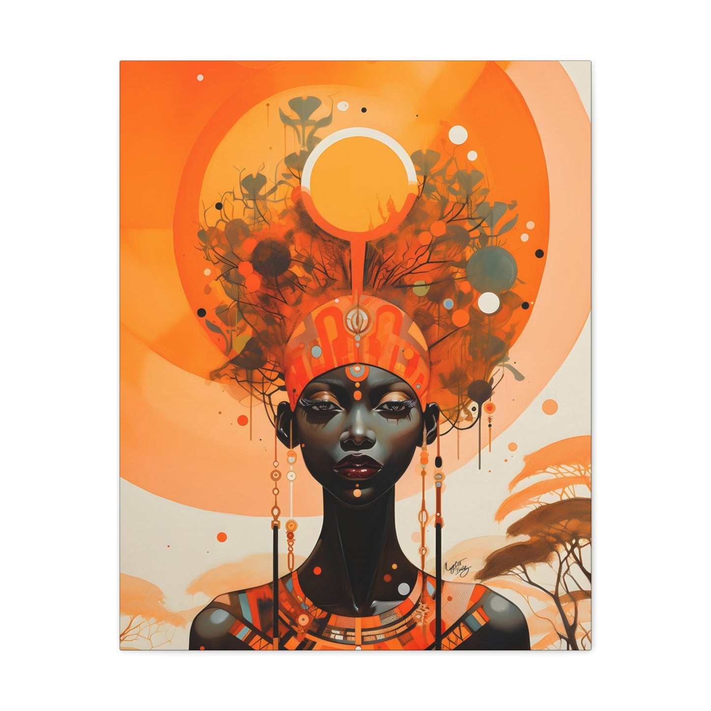 Beautiful Autumn Afternoon Black Woman Art Canvas Wall Print - Xtreme Shopper