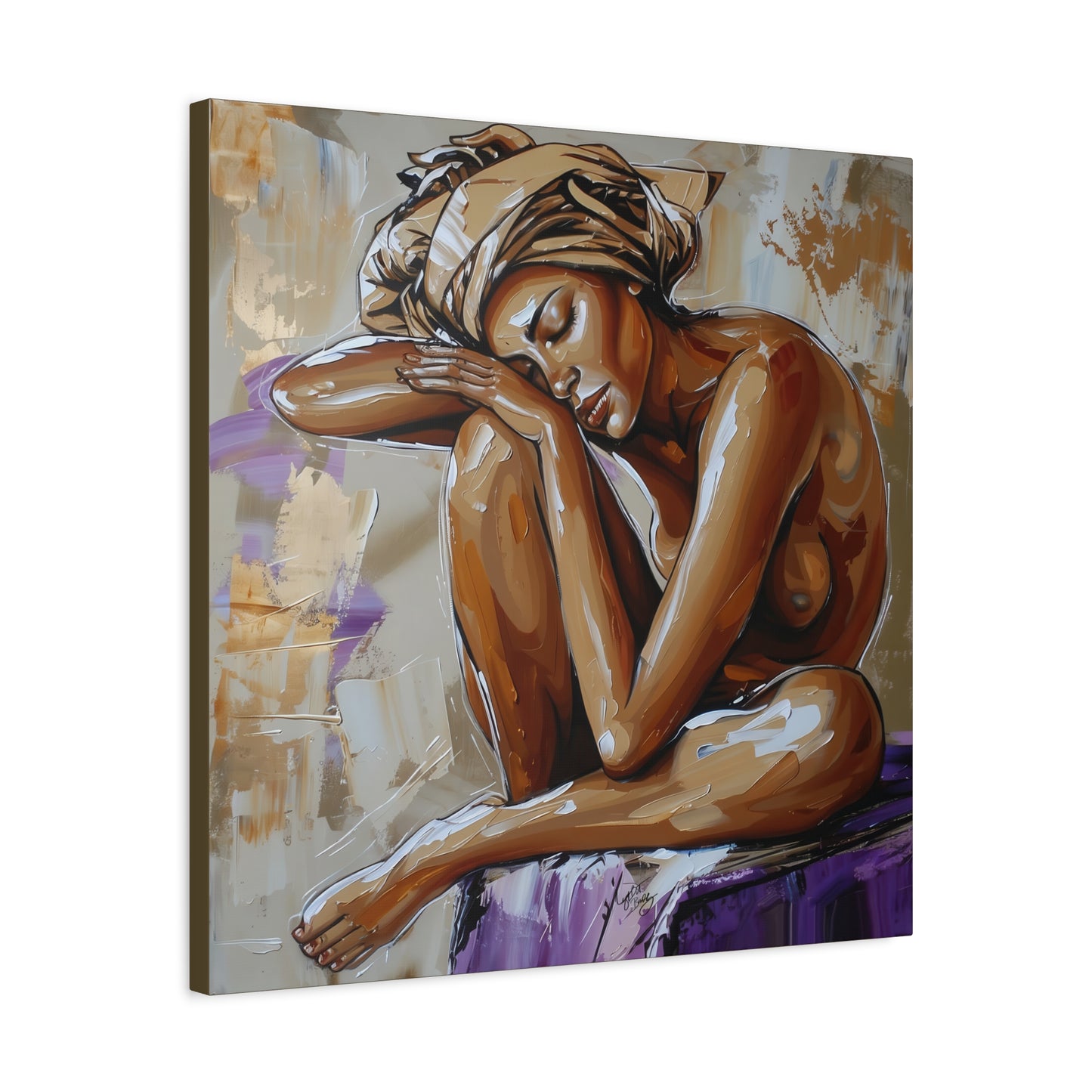 Home Alone Black Woman Art Canvas Wall Print