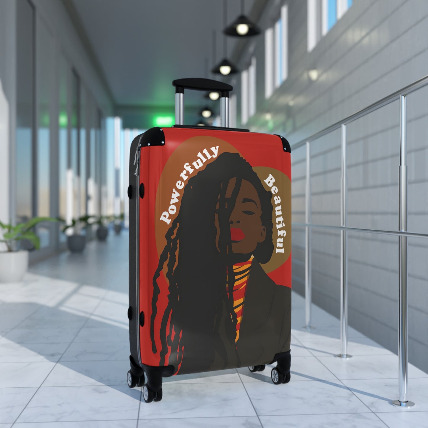 Powerfully Beautiful Black Woman Art Hardshell Hardside Lockable Spinner Suitcase