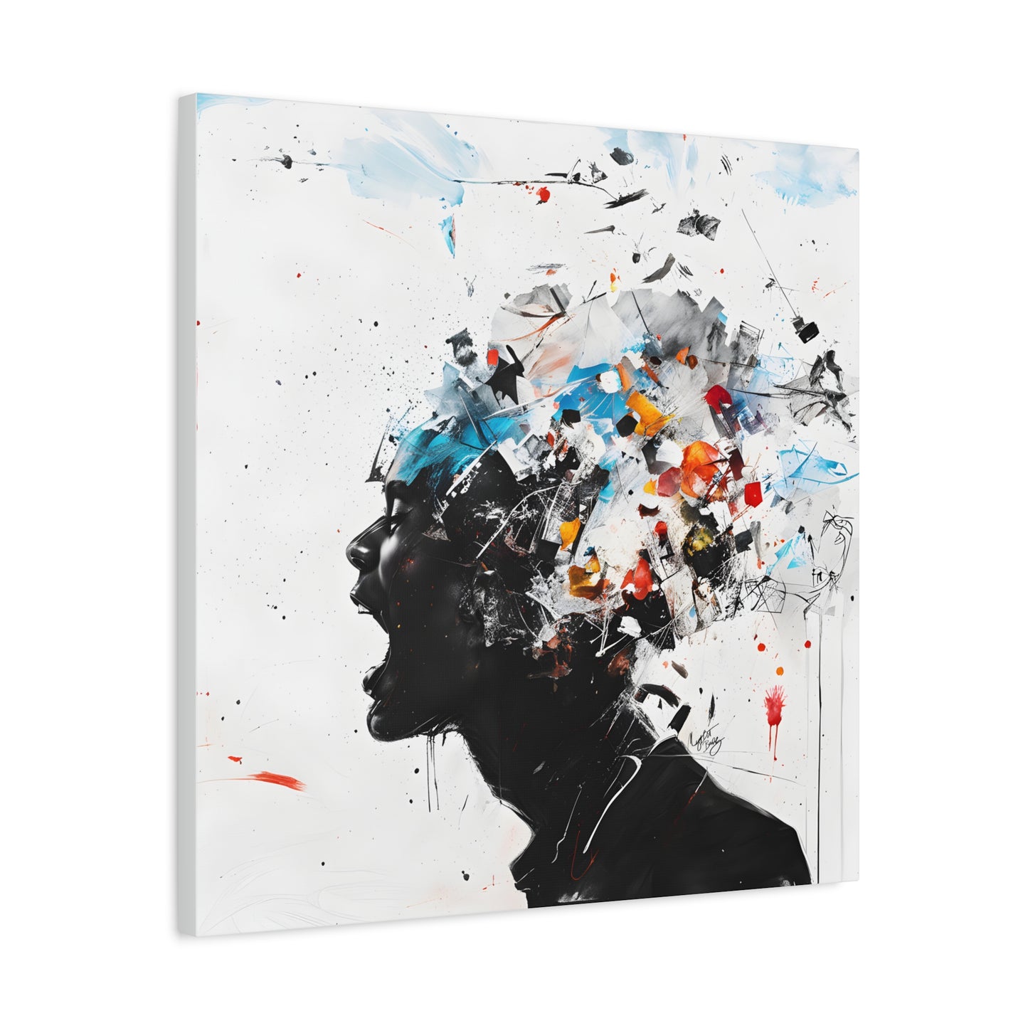 Frustration Afrocentric Black Art Canvas Wall Print