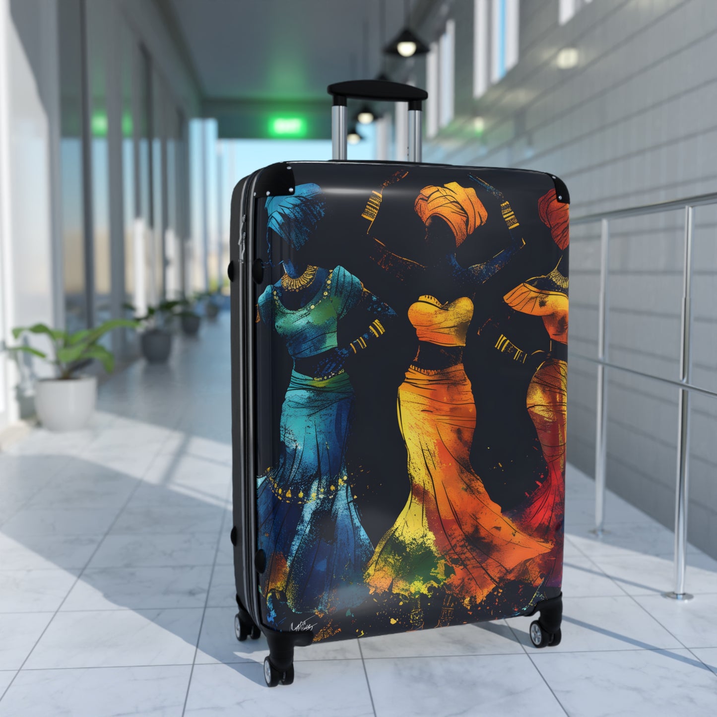 As We Dance Black Woman Art Hardshell Hardside Lockable Spinner Suitcase