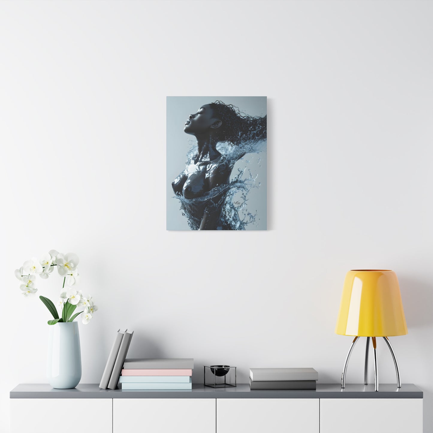Moisturized and Unbothered Afrocentric Black Woman Art Canvas Wall Print