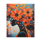 Flowery Thoughts Black Woman Art Canvas Wall Print