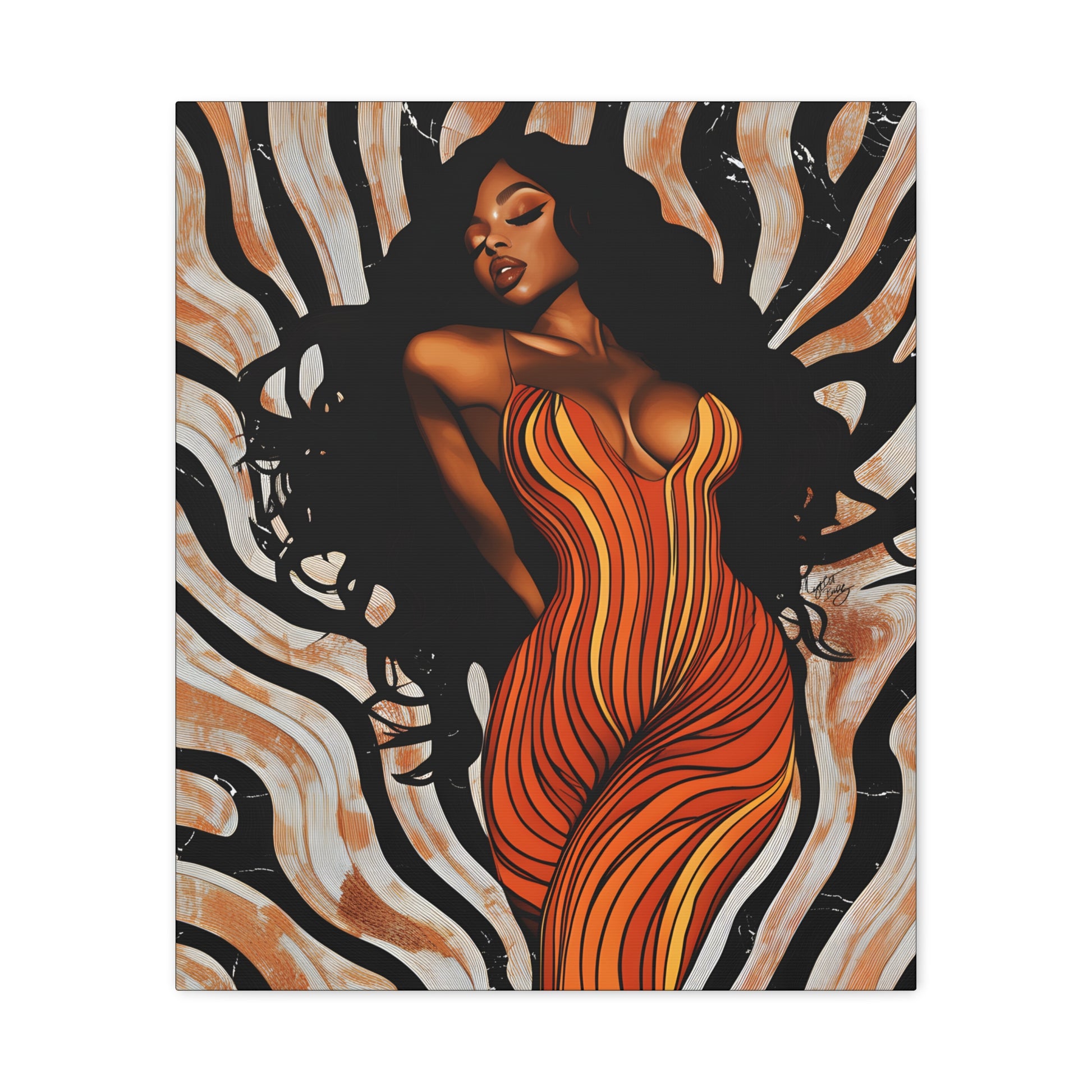 The Rhythm Is In Me Afrocentric Black Woman Art Canvas Wall Print - Xtreme Shopper