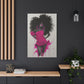 Model Perfect In Pink — Afrocentric Inspirational Black Woman Canvas Wall Art