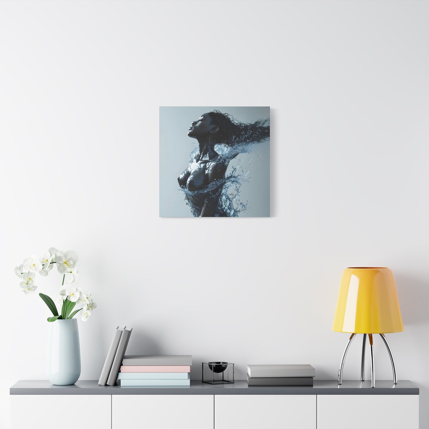 Moisturized and Unbothered Afrocentric Black Woman Art Canvas Wall Print