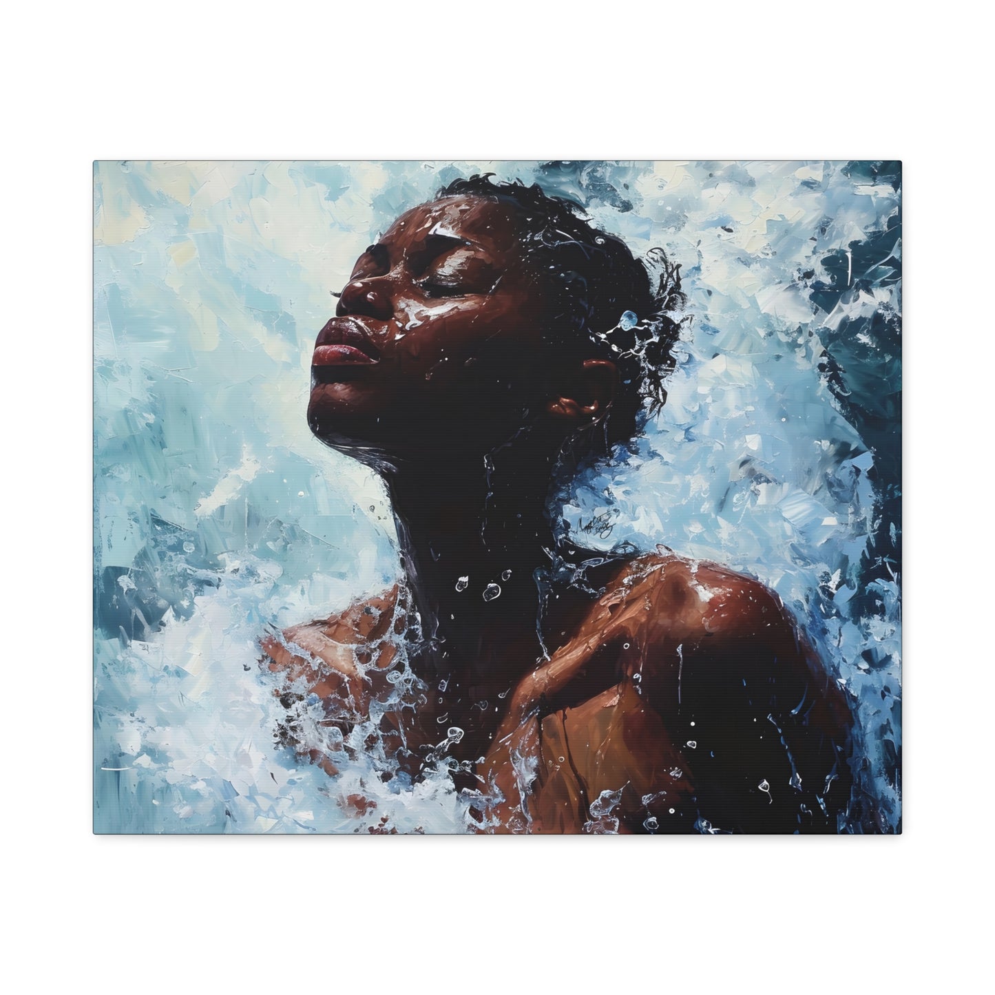 Refreshed Afrocentric Black Woman Art Canvas Wall Print