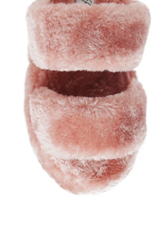 Smoothie Faux Fur Platform Slipper Sandals - Xtreme Shopper