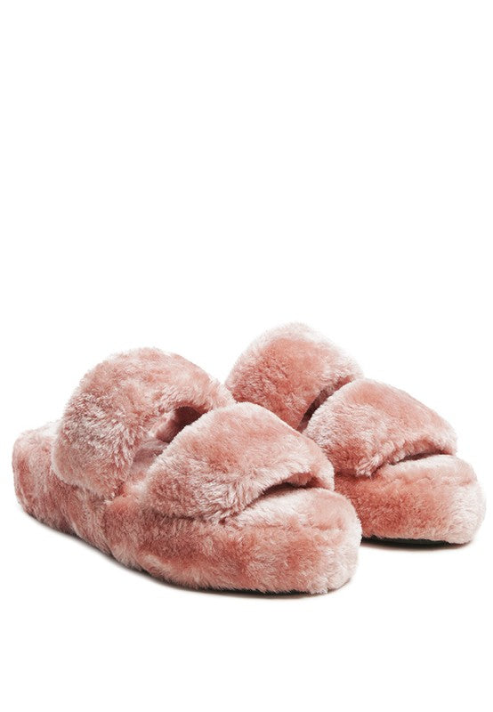Smoothie Faux Fur Platform Slipper Sandals - Xtreme Shopper
