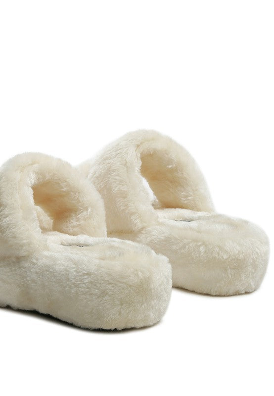 Smoothie Faux Fur Platform Slipper Sandals - Xtreme Shopper