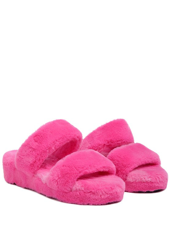 Smoothie Faux Fur Platform Slipper Sandals - Xtreme Shopper