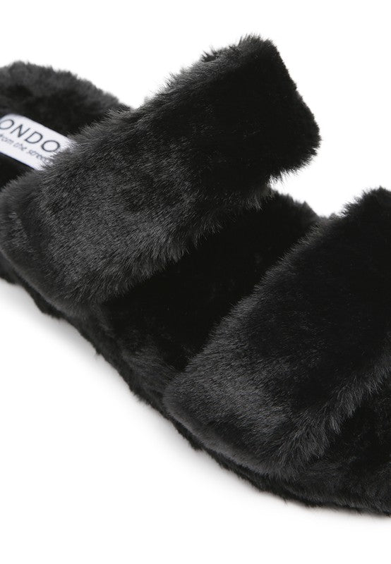 Smoothie Faux Fur Platform Slipper Sandals - Xtreme Shopper