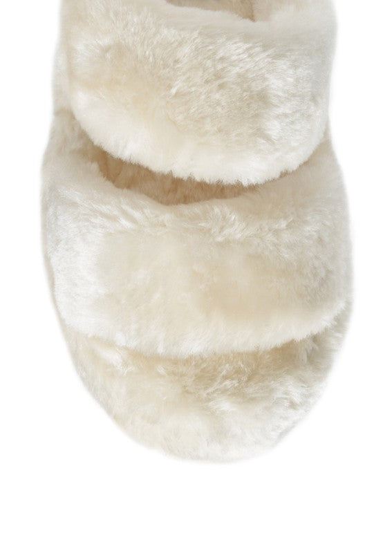 Smoothie Faux Fur Platform Slipper Sandals - Xtreme Shopper