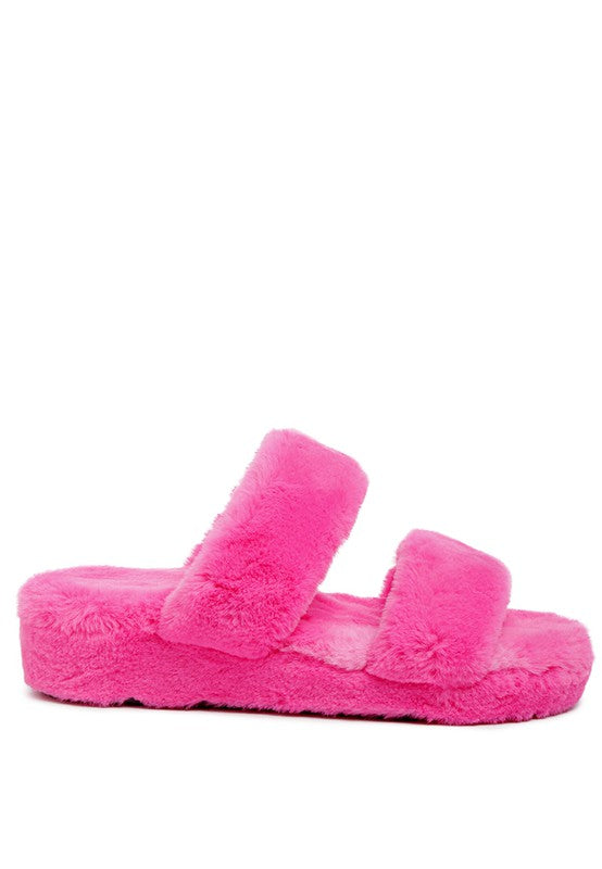 Smoothie Faux Fur Platform Slipper Sandals - Xtreme Shopper