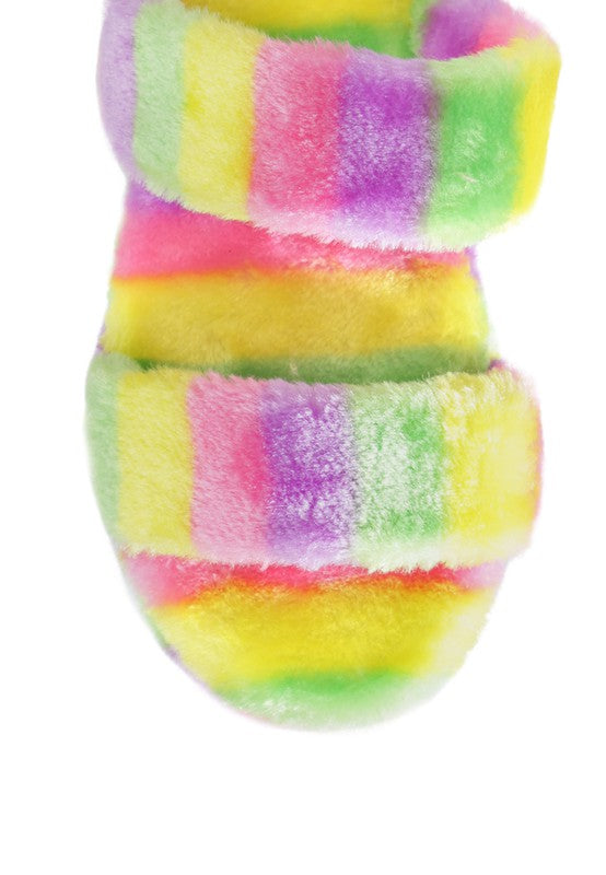 Smoothie Faux Fur Platform Slipper Sandals - Xtreme Shopper