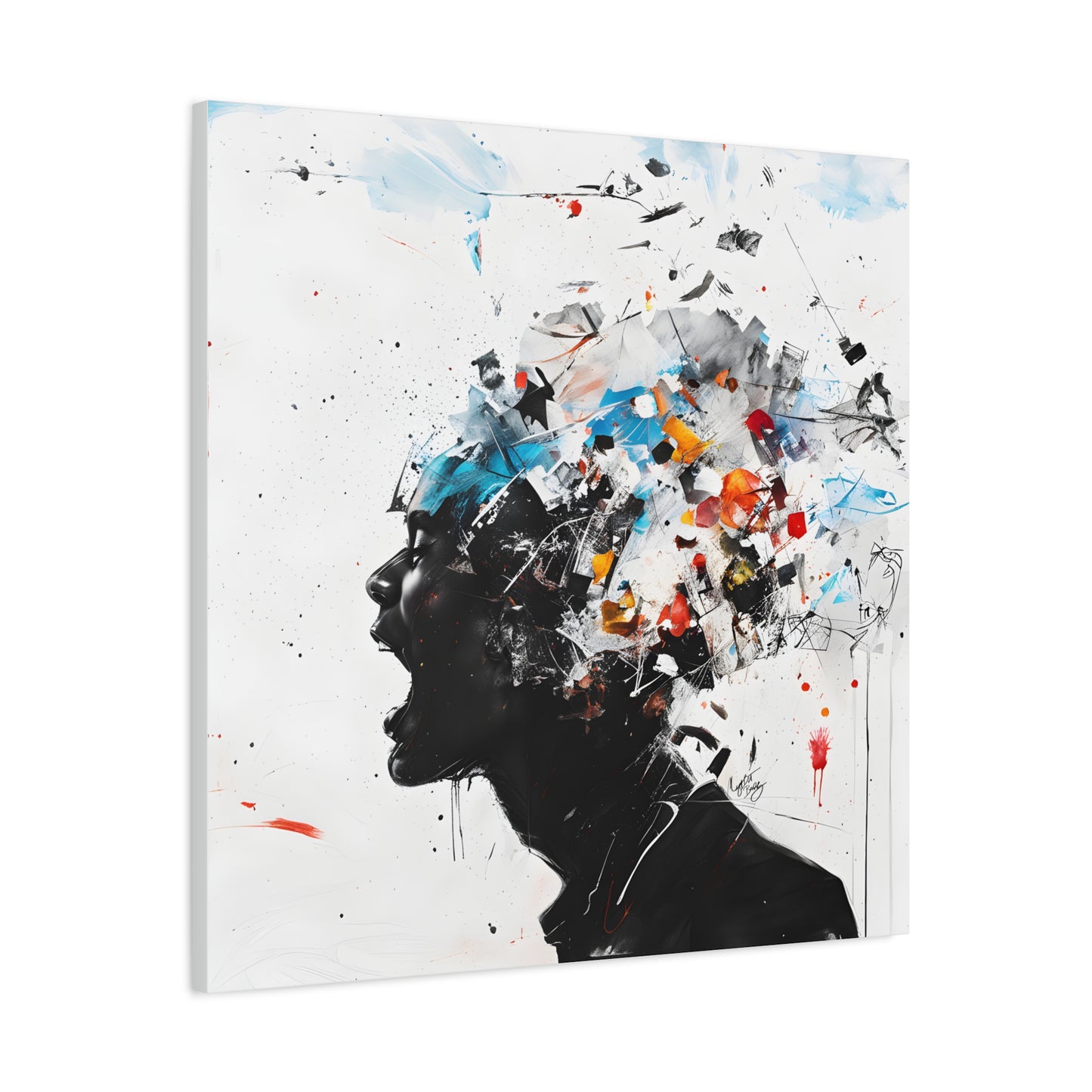 Frustration Afrocentric Black Art Canvas Wall Print