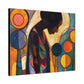 At Peace In Abstract Afrocentric Black Woman Abstract Art Canvas Wall Print - Xtreme Shopper