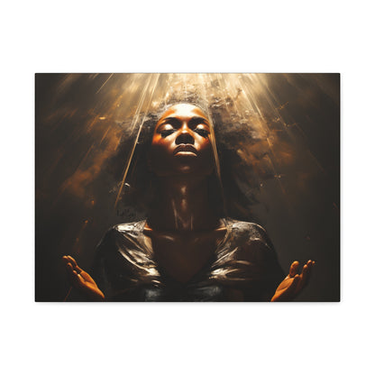 Give Me Strength Afrocentric Black Woman Inspirational Spiritual Art Canvas Wall Print