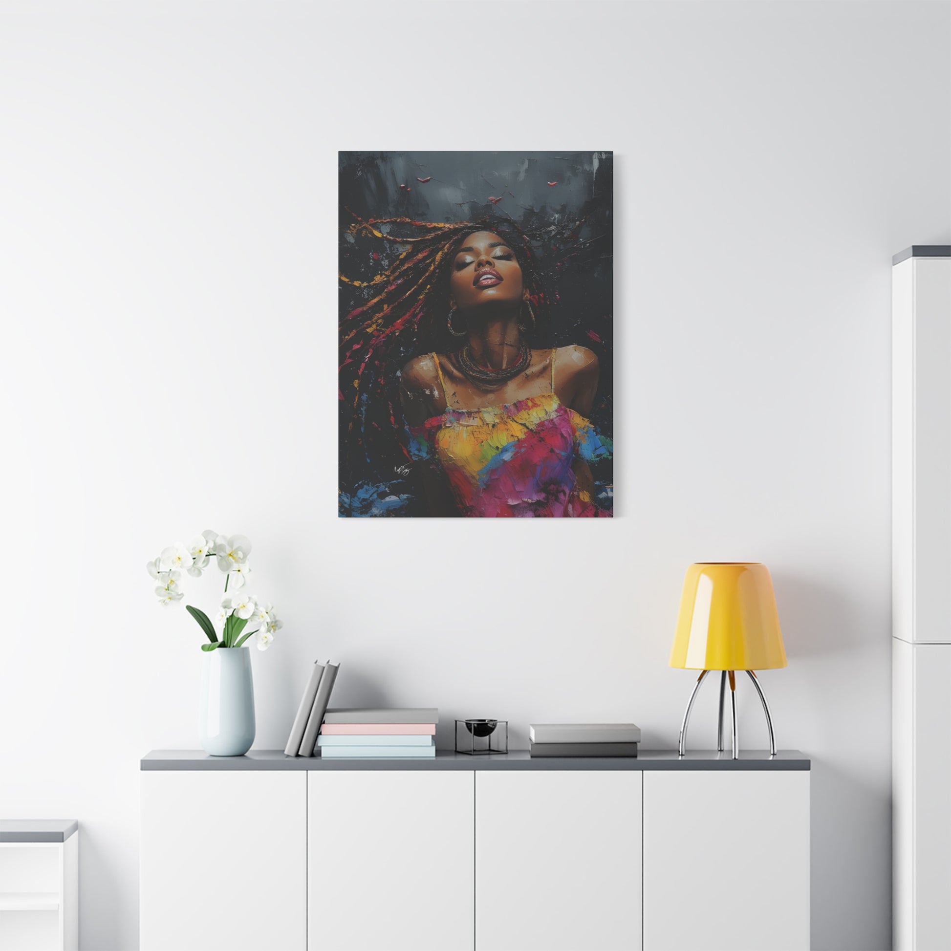 Euphoria Afrocentric Black Woman Abstract Art Canvas Wall Print - Xtreme Shopper