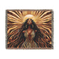 Sun Kissed Black Woman Art Woven Throw Blanket