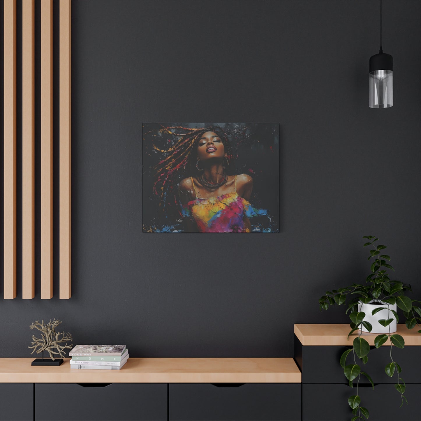 Euphoria Afrocentric Black Woman Abstract Art Canvas Wall Print - Xtreme Shopper
