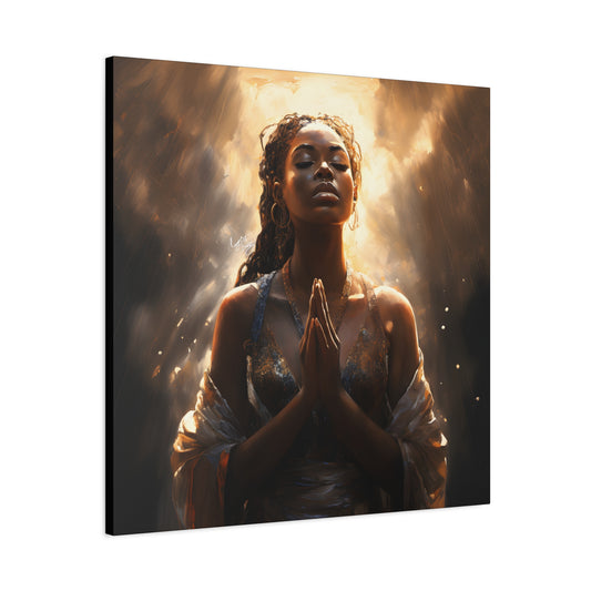 Please Listen To My Prayers Afrocentric Black Inspirational Spiritual Art Canvas Wall Print - Xtreme Shopper
