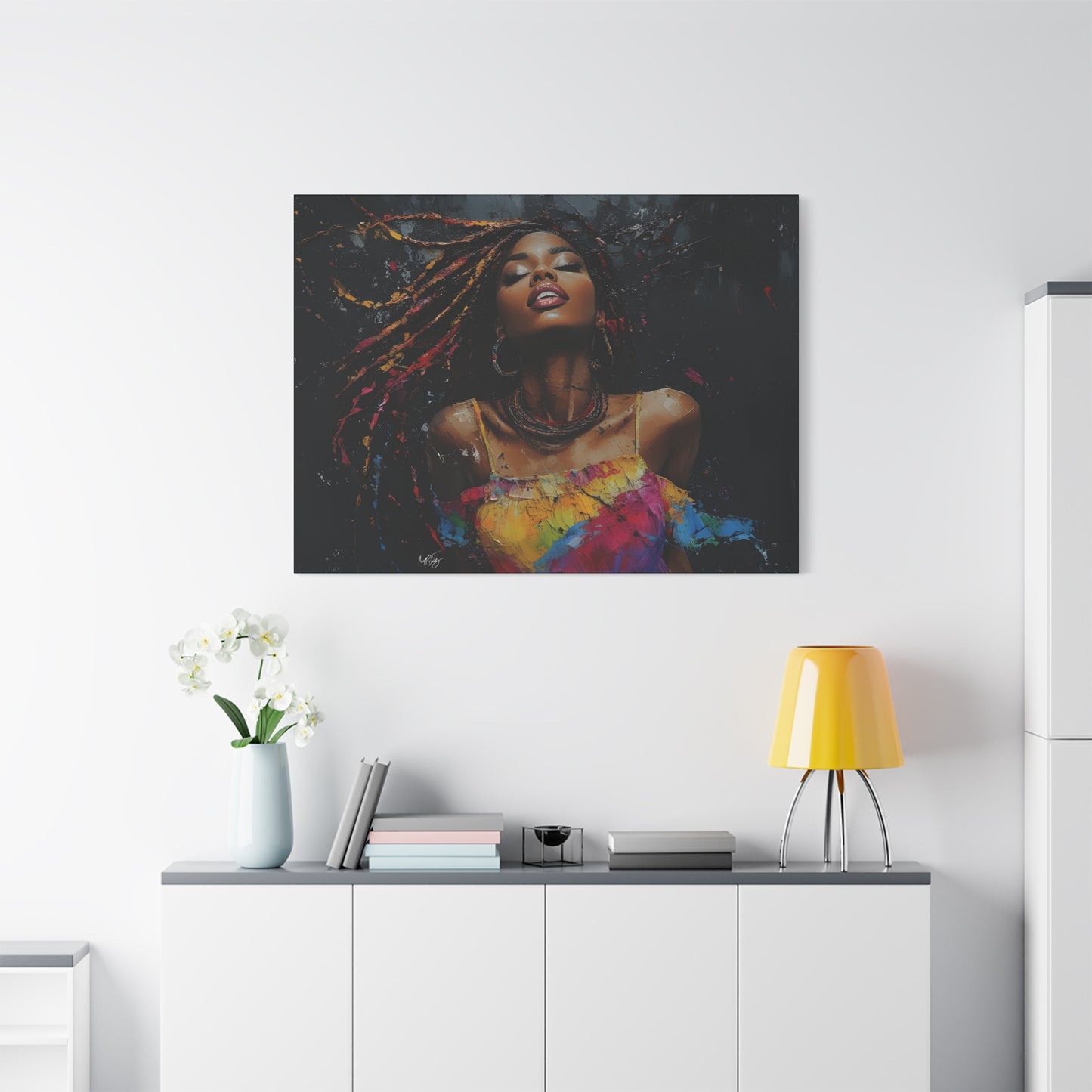 Euphoria Afrocentric Black Woman Abstract Art Canvas Wall Print - Xtreme Shopper