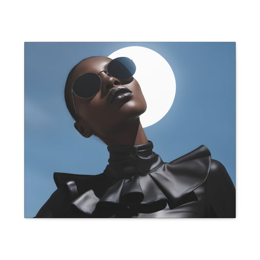 Moonstruck Afrocentric Black Woman Abstract Art Canvas Wall Print