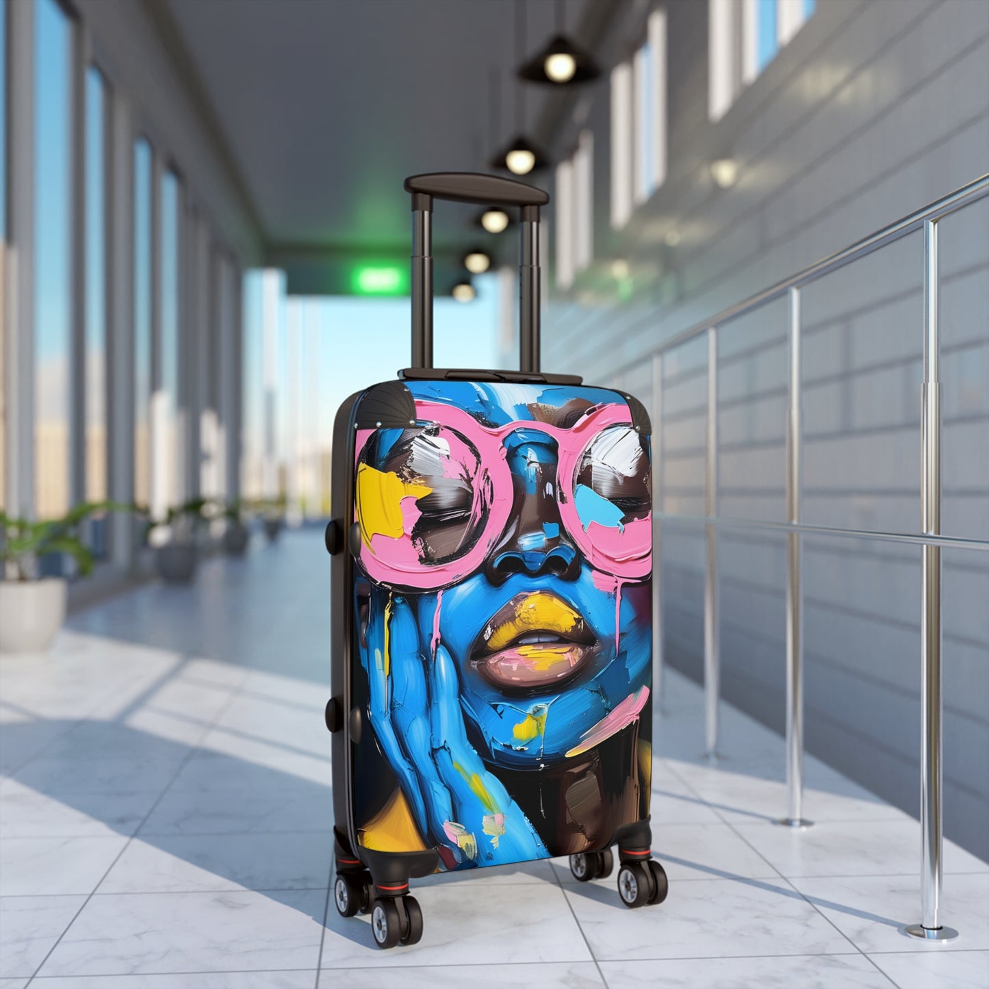 Painted In Sight Black Woman Art Hardshell Hardside Lockable Spinner Suitcase