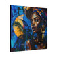 Vacation Vibes Afrocentric Black Woman Abstract Art Canvas Wall Print