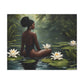 Meet Me By The Water Afrocentric Black Woman Fantasy Art Canvas Wall Print