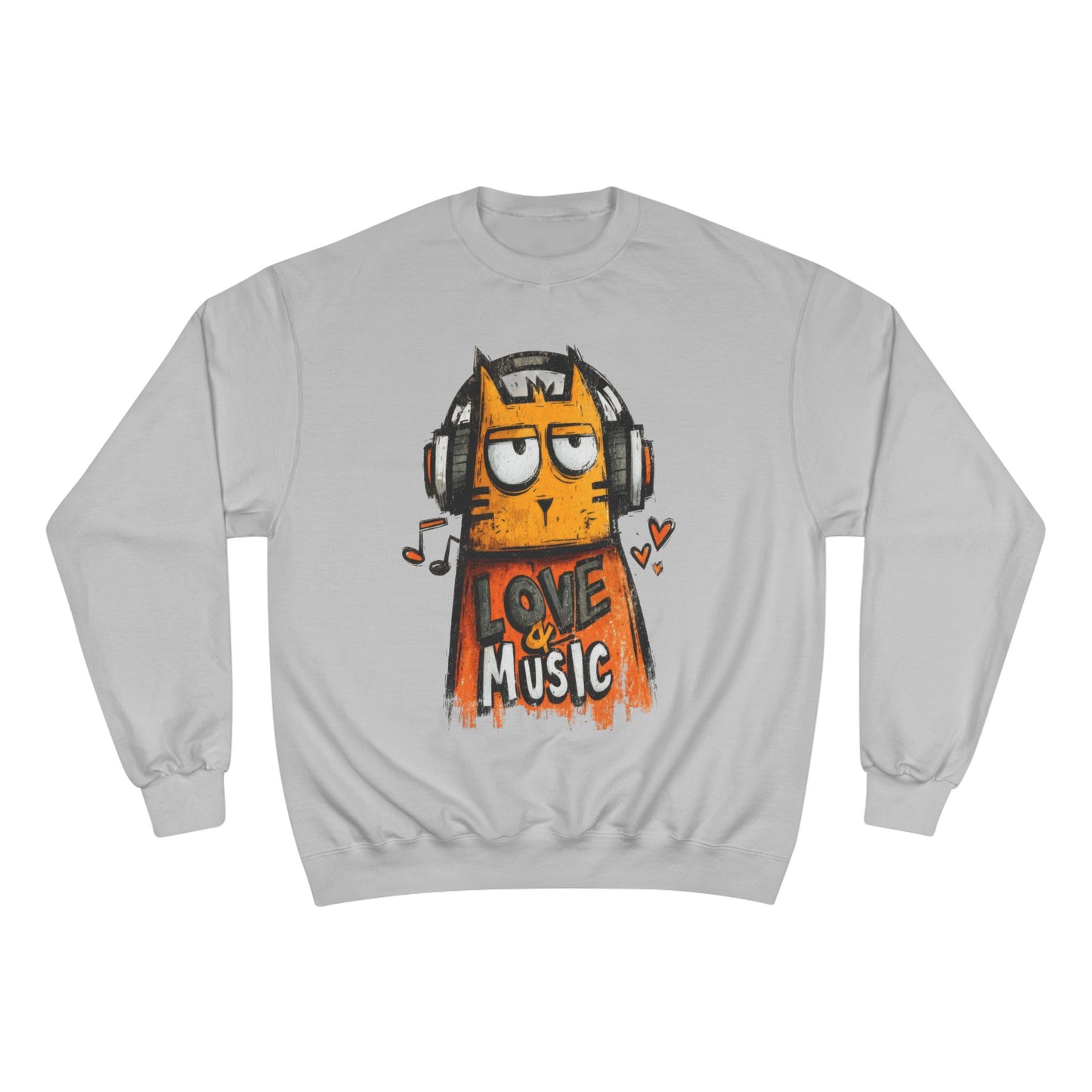 Cats Love and Music Pet Lover Art Streetwear Champion Sweatshirt - Xtreme Shopper