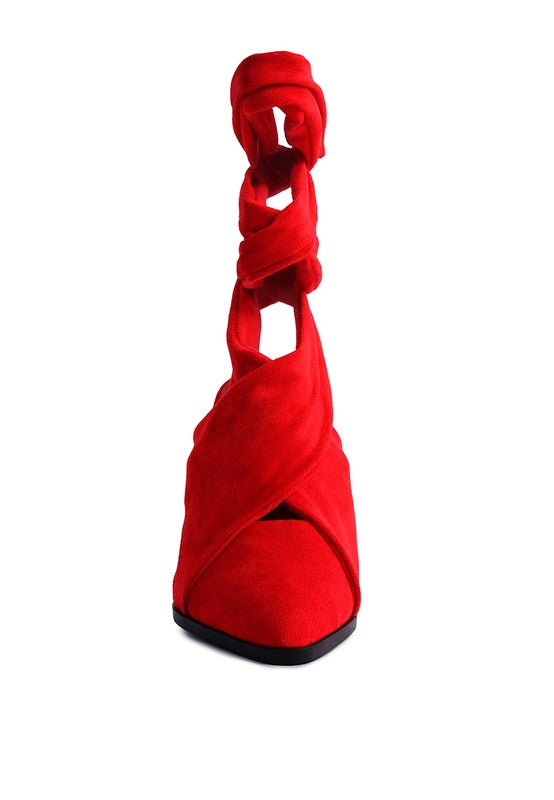 Mama Fav Lace Up High Block Heeled Mules - Xtreme Shopper