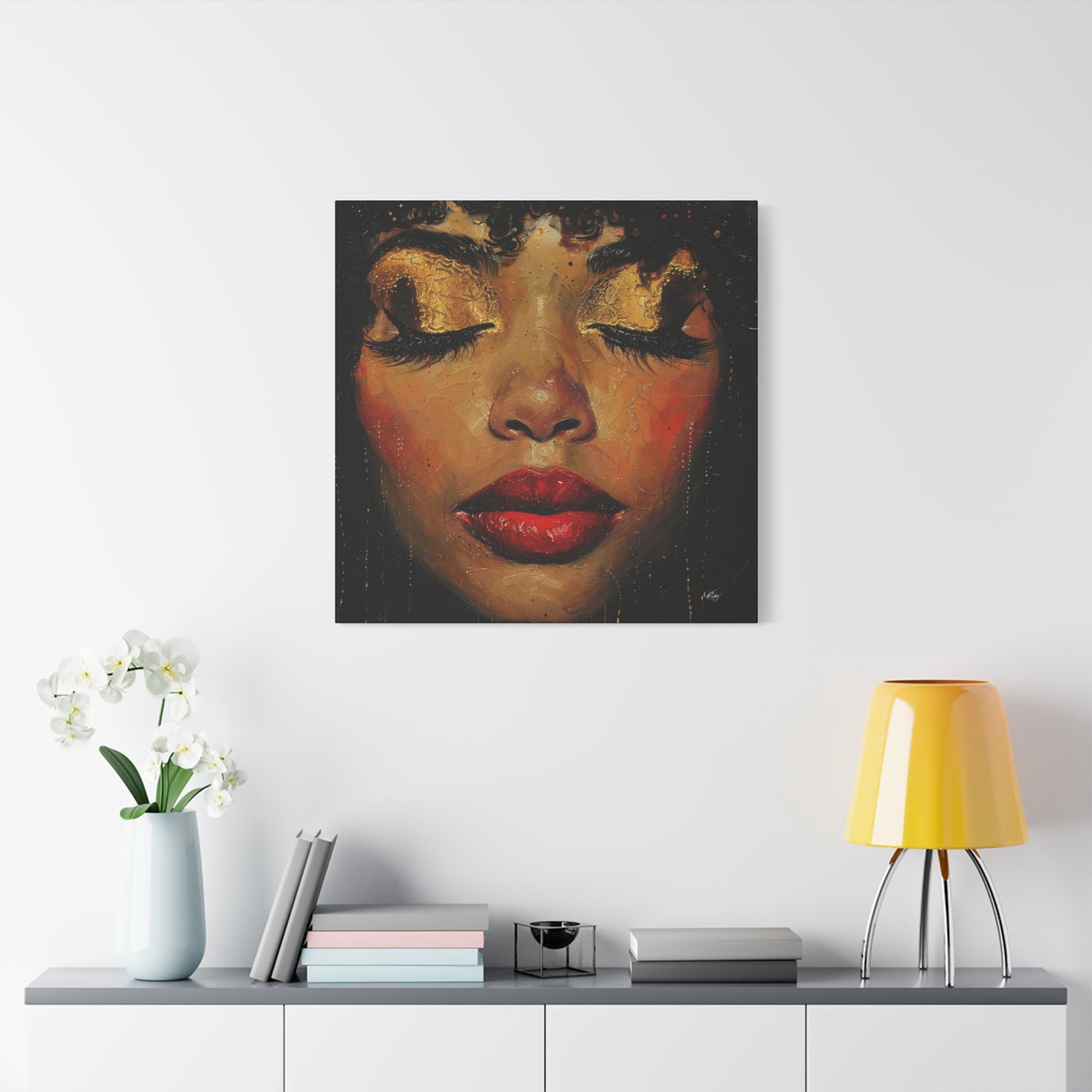 Just Meditate On It Black Woman Art Canvas Wall Print