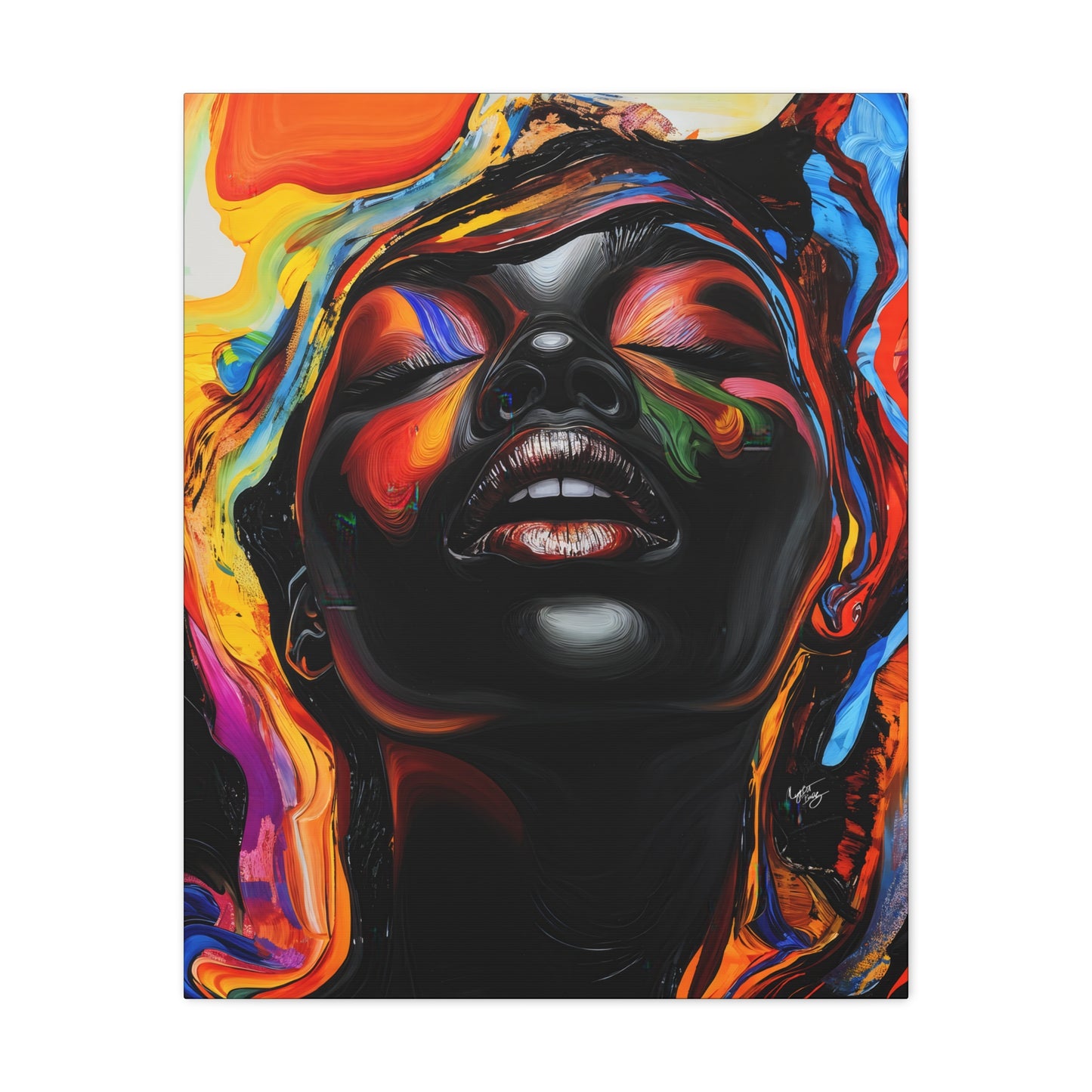 Yes Afrocentric Black Woman Art Canvas Wall Print