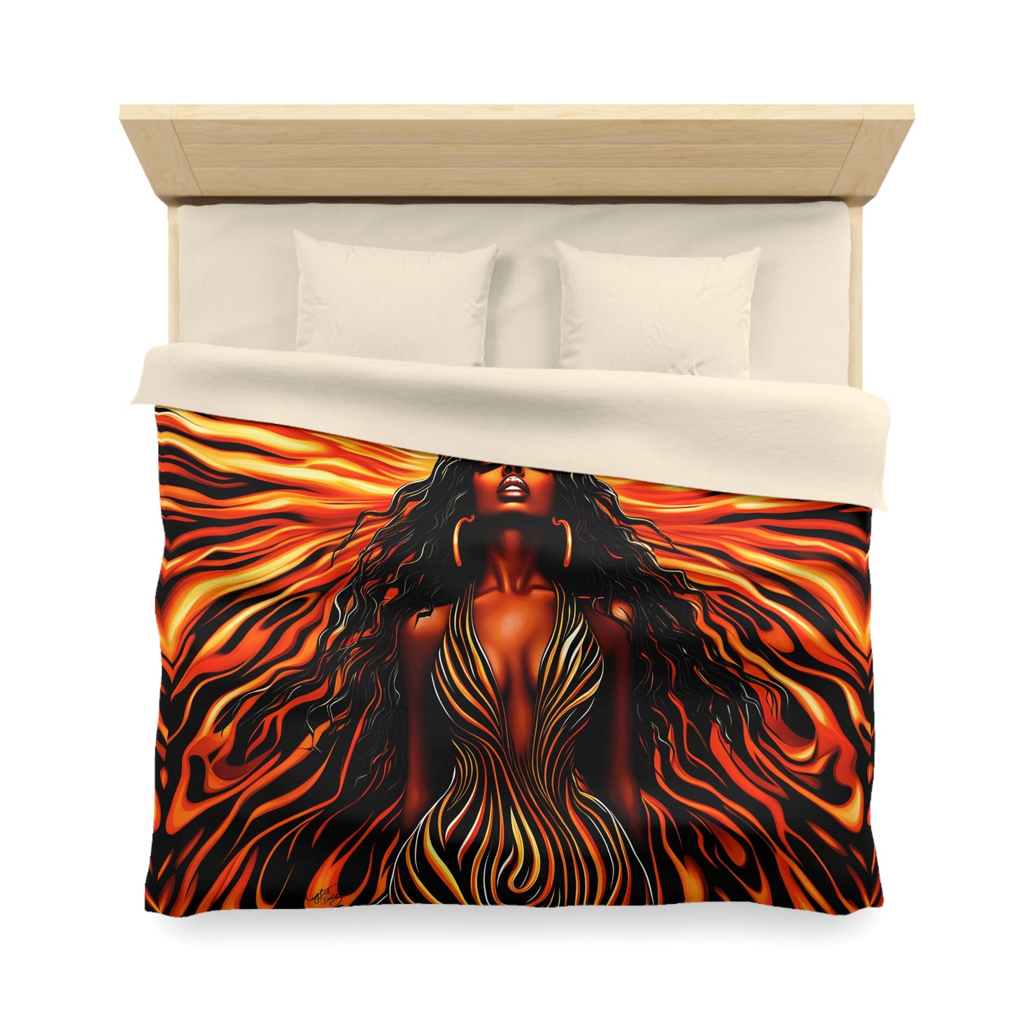 Beautiful Sunrising Black Woman Abstract Art Microfiber Duvet Cover