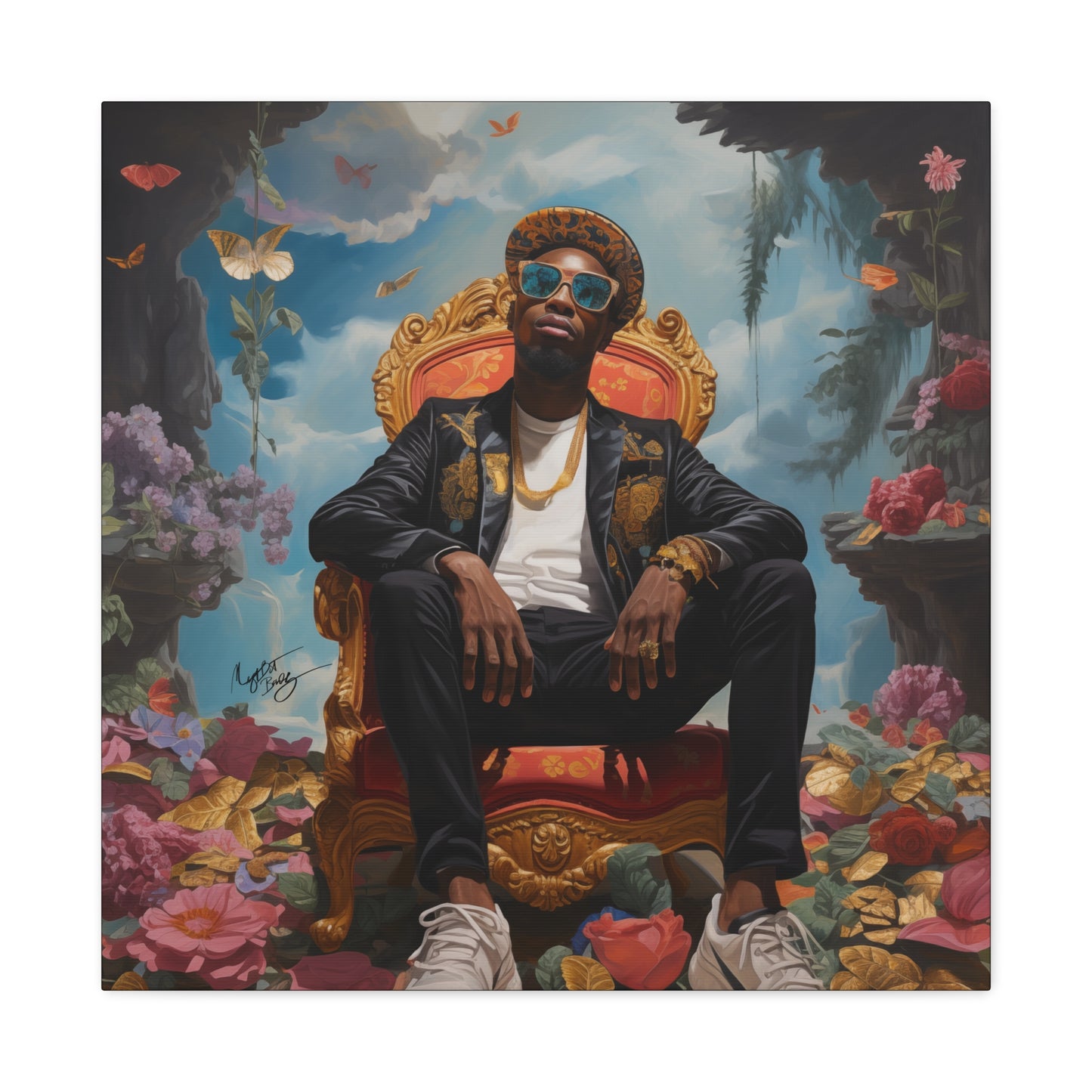 SurrealFlyism Afrocentric Black Man Art Canvas Wall Print