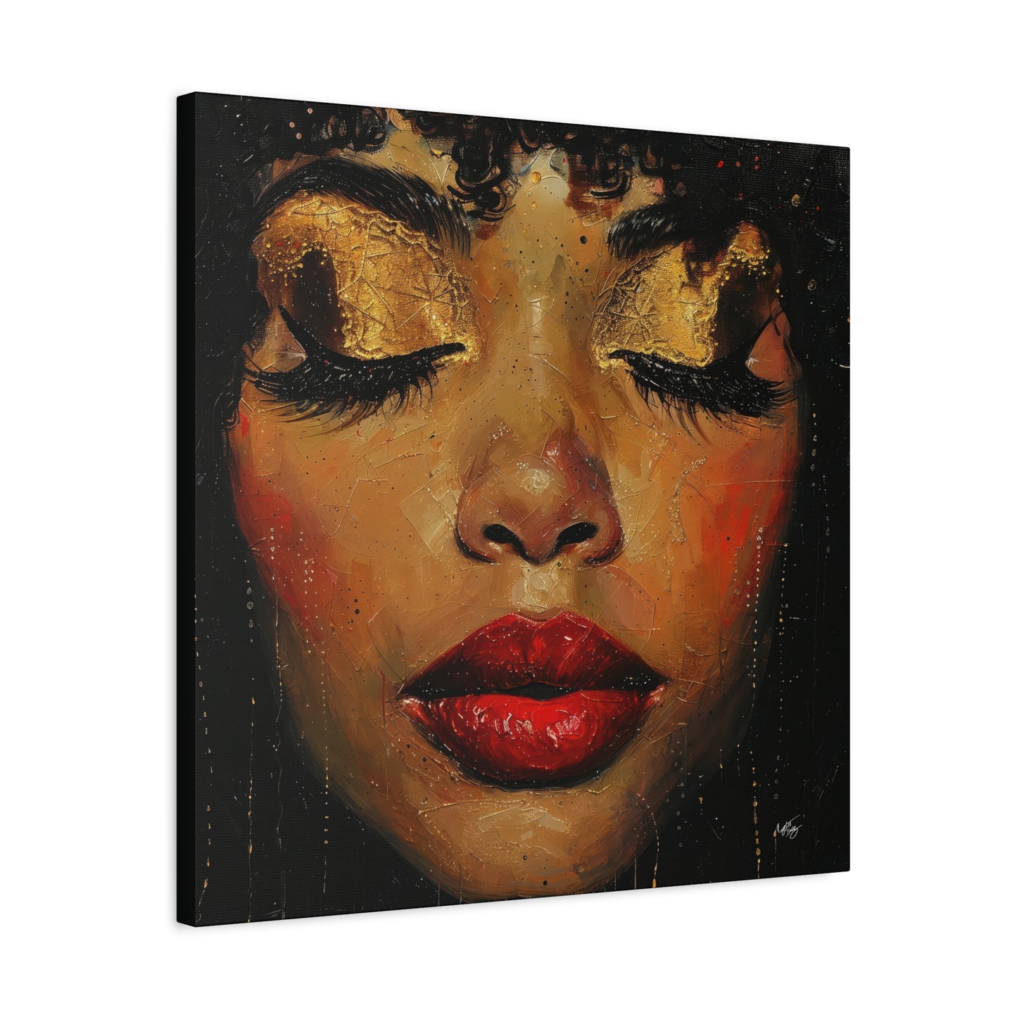 Just Meditate On It Black Woman Art Canvas Wall Print