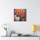 Flowery Thoughts Black Woman Art Canvas Wall Print